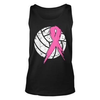 Breast Cancer Pink Ribbon Volleyball Awareness Costume Tank Top - Seseable