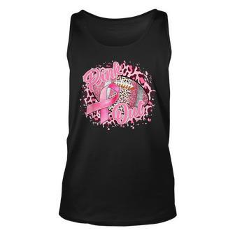Breast Cancer Ribbon Pink Out Football Pink Ribbon Leopard Tank Top - Monsterry