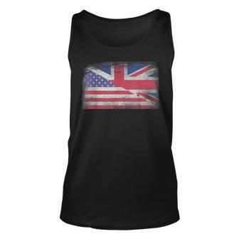 British American Flag Great Britain Union Half Jack Unisex Tank Top - Thegiftio UK