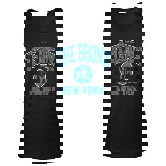 The Bronx New York Nyc Varsity Style Blue With White Outline Tank Top - Thegiftio