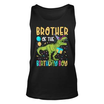Brother Of The Birthday Boy Family Matching Dinosaur Squad Unisex Tank Top - Seseable
