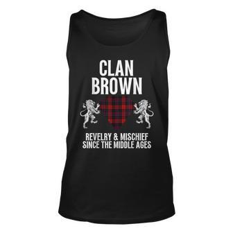 Brown Clan Scottish Name Coat Of Arms Tartan Party Brown Tank Top | Mazezy