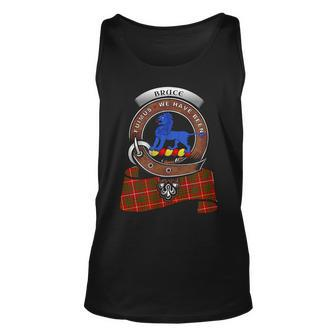 Bruce Scottish Clan Badge & Tartan Unisex Tank Top | Mazezy
