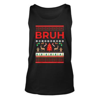 Bruh Ugly Christmas Sweaters Brother Xmas Sweater Tank Top | Mazezy