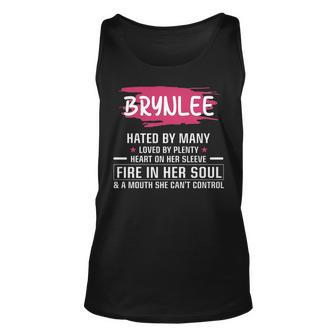 Brynlee Name Gift Brynlee Hated By Many Loved By Plenty Heart Her Sleeve V2 Unisex Tank Top - Seseable