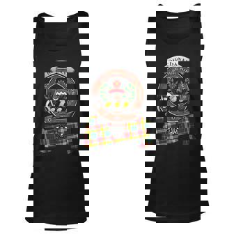 Buchanan Scottish Clan Badge & Tartan Unisex Tank Top | Mazezy