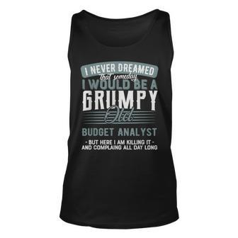 Budget Analyst Grumpy And Old Unisex Tank Top | Mazezy