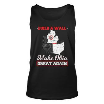 Build A Wall Make Ohio Great Again Funny State Gift Parody Unisex Tank Top | Mazezy