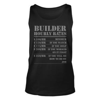 Builder Hourly Rate Construction Worker Labor Building Tank Top | Mazezy