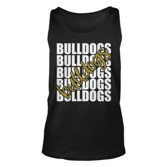 Bulldogs Gold School Sports Fan Team Spirit Tank Top - Monsterry UK