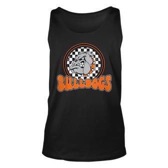 Bulldogs School Spirit Orange Black Retro Tank Top - Monsterry