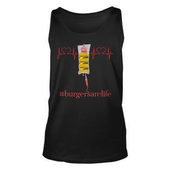 Burger Drawing In Iv Bag With Heartbeat Line Drawing Tank Top | Mazezy