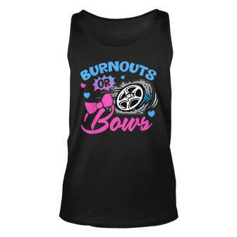 Burnouts Or Bows Gender Reveal Baby Announcement Unisex Tank Top - Monsterry UK