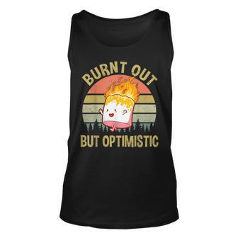 Burnt Out But Optimistic Cute Marshmallow For Camping Unisex Tank Top - Seseable