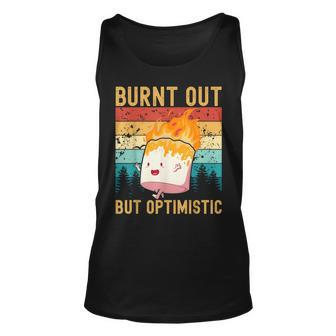 Burnt Out But Optimistic Cute Marshmallow Camping Vintage Tank Top | Mazezy