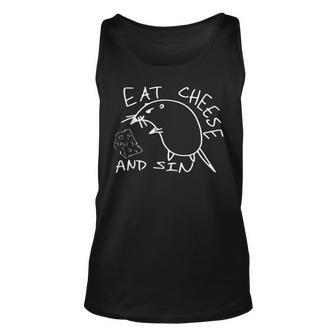But Eat Cheese And Sin Funny Rat Unisex Tank Top - Seseable