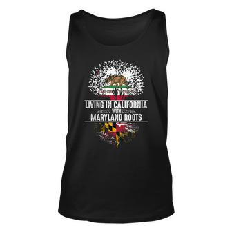 California Home Maryland Roots State Tree Flag Gift Unisex Tank Top | Mazezy