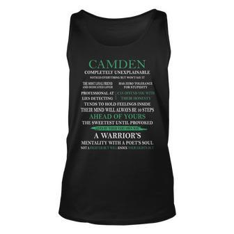 Camden Name Gift Camden Completely Unexplainable Unisex Tank Top - Seseable