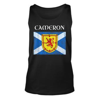 Cameron Scottish Clan Name Gift Scotland Flag Festival Unisex Tank Top | Mazezy