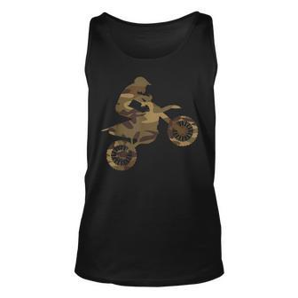 Camouflage Motocross Dirt Bike Racing Motorcycle Unisex Tank Top | Mazezy