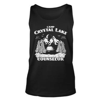 Camp Camping Crystal Lake Counselor Vintage Horror Lover Counselor Tank Top | Mazezy