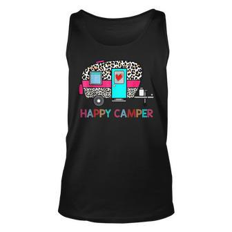 Camper Happy Summer Camp Camping Leopard Glamping Camping Tank Top | Mazezy