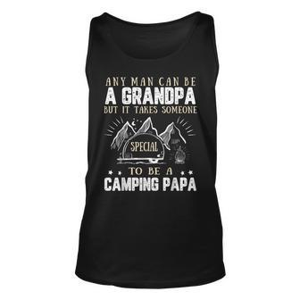 Camping Papa Father Day Camp Camper Outdoor Grandpa Activity Tank Top | Mazezy