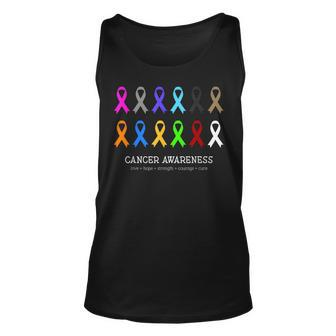 Cancer Awareness Clothing - Fight Cancer Ribbon Unisex Tank Top - Seseable