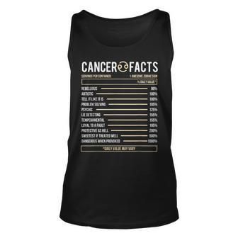 Cancer Facts - Zodiac Sign Birthday Horoscope Astrology Unisex Tank Top | Mazezy CA
