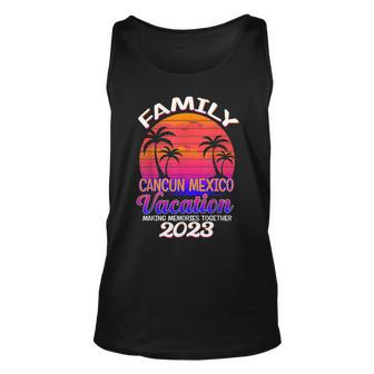 Cancun Family Vacation 2023 Matching Holiday Retro Beach Unisex Tank Top - Seseable