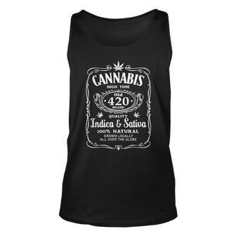 Cannabis High Time Old 420 Quality Indica & Sativa Weed Unisex Tank Top - Monsterry