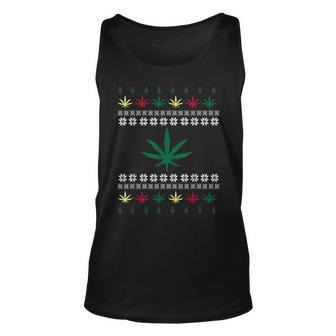 Cannabis Ugly Christmas Sweater Tank Top - Monsterry AU