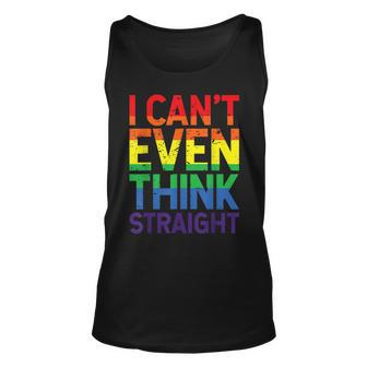 Cant Even Think Straight Lgbtq Queer Lesbian Gay Pride Unisex Tank Top | Mazezy