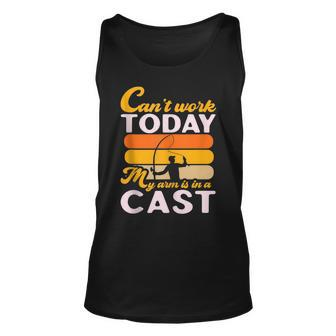 Cant Work Today My Arm Is In A Cast Wave Sea Anchor Fishing Tank Top | Mazezy