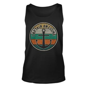 Captain Awesome Vintage Anchor Sailing Boating Tank Top | Mazezy