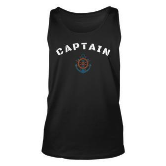 Captain Ships Wheel And Anchor Sailing Boat Unisex Tank Top | Mazezy