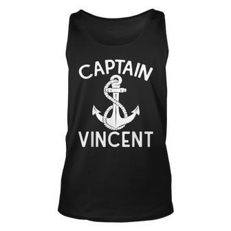 Captain Vincent Yacht Ship Anchor Boating Boat Unisex Tank Top | Mazezy