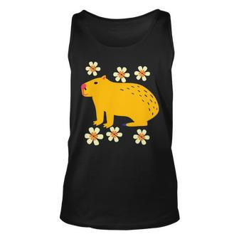 Capybara Flower Lovers Funny Animal Pet Cute Cartoon Comic Unisex Tank Top - Monsterry DE