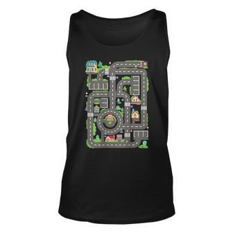Car Road On Dad Back Fathers Day Play With Son Tank Top - Seseable