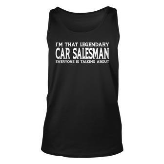 Car Salesman Job Title Employee Funny Worker Car Salesman Unisex Tank Top - Seseable