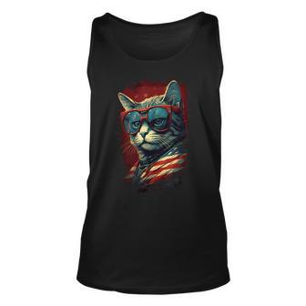 Cat 4Th Of July Meowica Patriotic Unisex Tank Top - Seseable