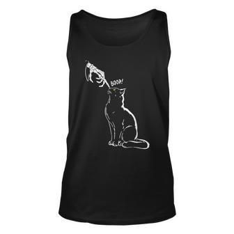 Cat Black Lover Skeleton Hand Boop Halloween Tank Top | Mazezy
