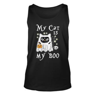 My Cat Is Boo Cat Owner Boo Ghost Lover Halloween Boo Tank Top | Mazezy