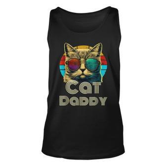 Cat Daddy Retro Cat Dad 80S 90S Vintage Fathers Day Unisex Tank Top | Mazezy