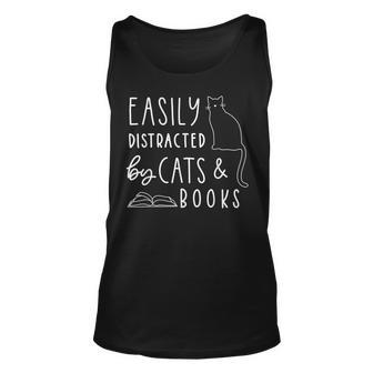 Cat Lover Cats And Books Book Lover Reading Lover Cat Tank Top - Seseable