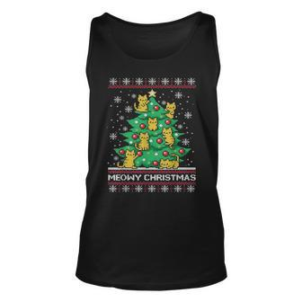 Cat Lover Tree Ugly Christmas Sweater Pun Tank Top - Monsterry