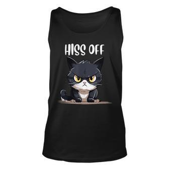 Cat For Men Humor Hiss Off Meow Cat T Tank Top - Thegiftio UK