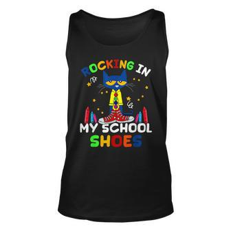 Cat Rocking I N My School Shoes Back To School Cat Lover Tank Top - Seseable