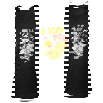 Cat Versus Delicious Pizza Italian Dish Pizza Unisex Tank Top | Mazezy