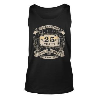 Celebrating 25 Year Of Marriage Anniversary Matching HisHer Unisex Tank Top - Seseable